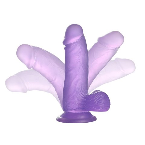 DILDO 6'' JELLY STUDS FIOLETOWE