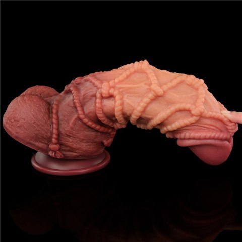 10.5'' DUAL LAYERED PLATINUM SILICONE COCK WI