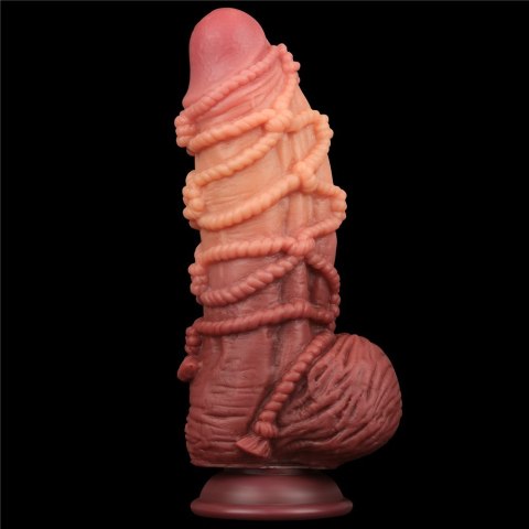 9.5'' DUAL LAYERED PLATINUM SILICONE COCK WIT