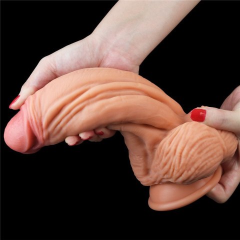 DILDO 10'' DUAL LAYERED PLATINUM SILICONE COCK - FLESH
