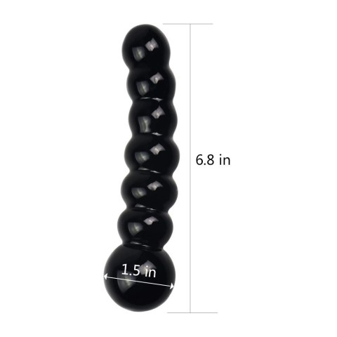 DILDO 6.8" GLASS ROMANCE CZARNY