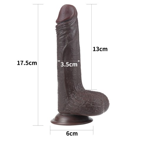 DILDO 7'' SLIDING SKIN DUAL LAYER DONG - BLACK