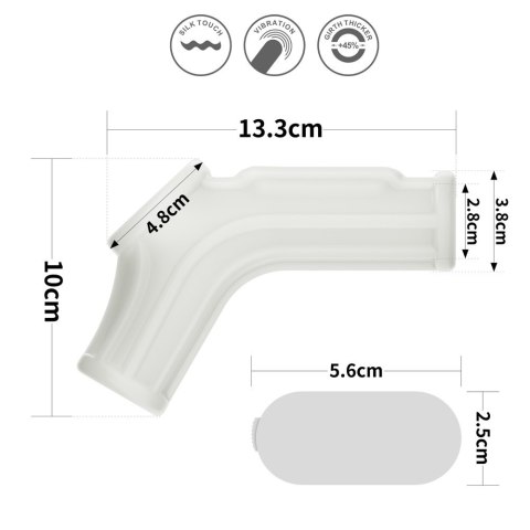 PIERŚCIEŃ NAKŁADKA VIBRATING RIDGE KNIGHTS RING WITH SCROTUM SLEEVE (WHITE)