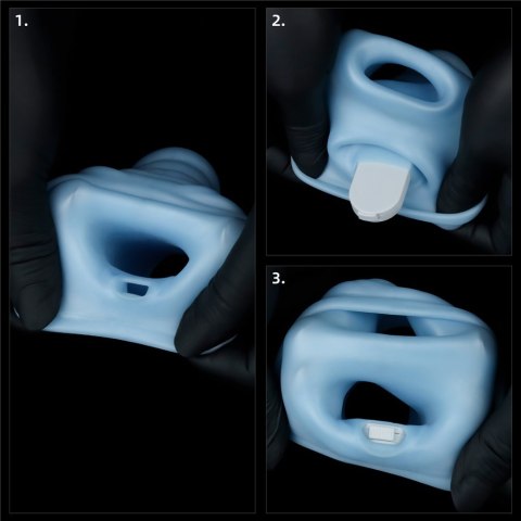 PIERŚCIEŃ VIBRATING WAVE KNIGHTS RING WITH SCROTUM SLEEVE