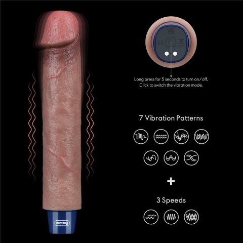 WIBRATOR 9" REAL SOFTEE VIBRATING DILDO