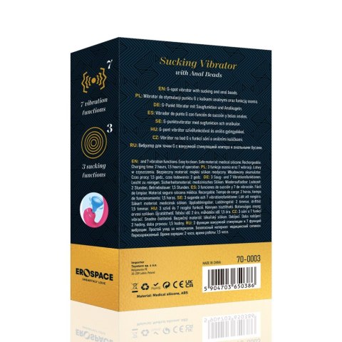 WIBRATOR Z SONDĄ ANALNĄ ORAZ FUNKCJĄ SSANIA EROSPACE SWEET PLAY A3