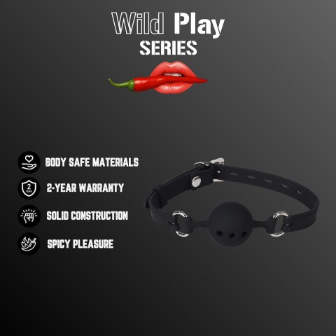 KNEBEL DO UST Z SILIKONOWĄ KULKĄ EROSPACE WILD PLAY C14