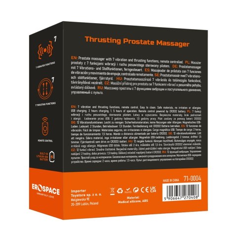 MASAŻER PROSTATY Z RUCHEM POSUWISTYM EROSPACE MEN'S PLAY B4