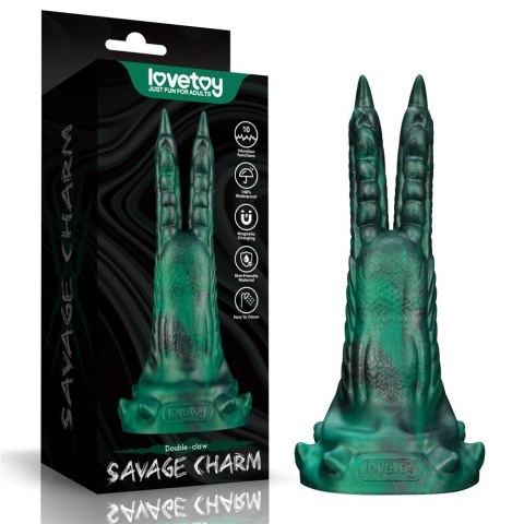 WIBRATOR SAVAGE CHARM DOUBLE-CLAW VIBRATING SILICONE DILDO
